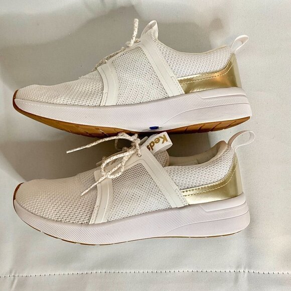 Keds Studio Flare Mesh Sneaker White Gold 5 - Picture 7 of 9